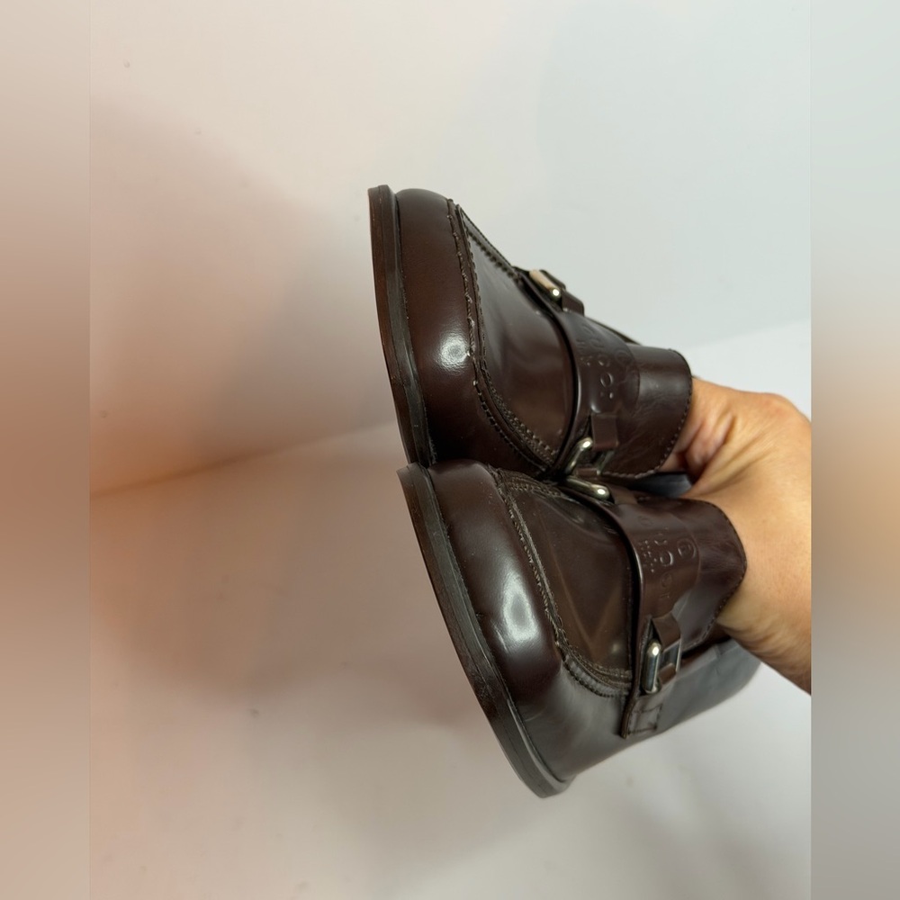 Gucci Brown Leather Loafers Pumps Chunky Heel and Square Toe Size 3.5 UK 36 EU - Picture 6 of 13